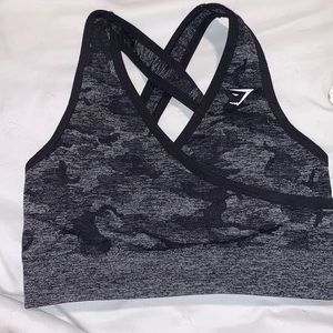 NWOT Gymshark Black Camo Seamless Sports Bra